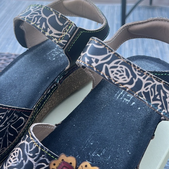 L'Artiste by Spring Step Leather Wedge Sandals Cuteness size 39 - Picture 9 of 10